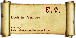 Bodnár Valter névjegykártya